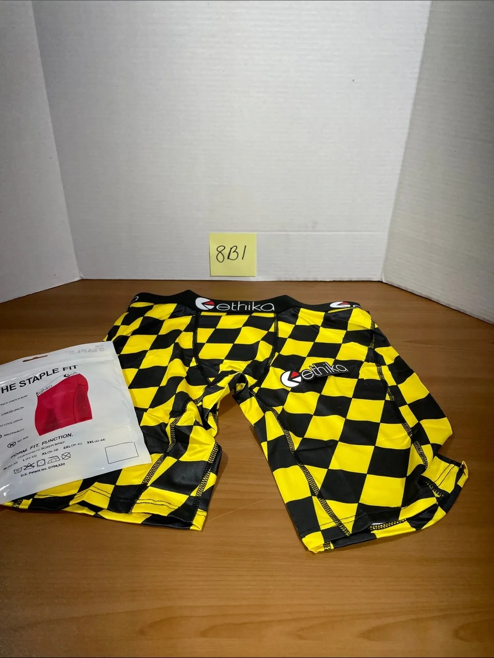 ethika Black & Yellow Checkered Performance Boxer Briefs